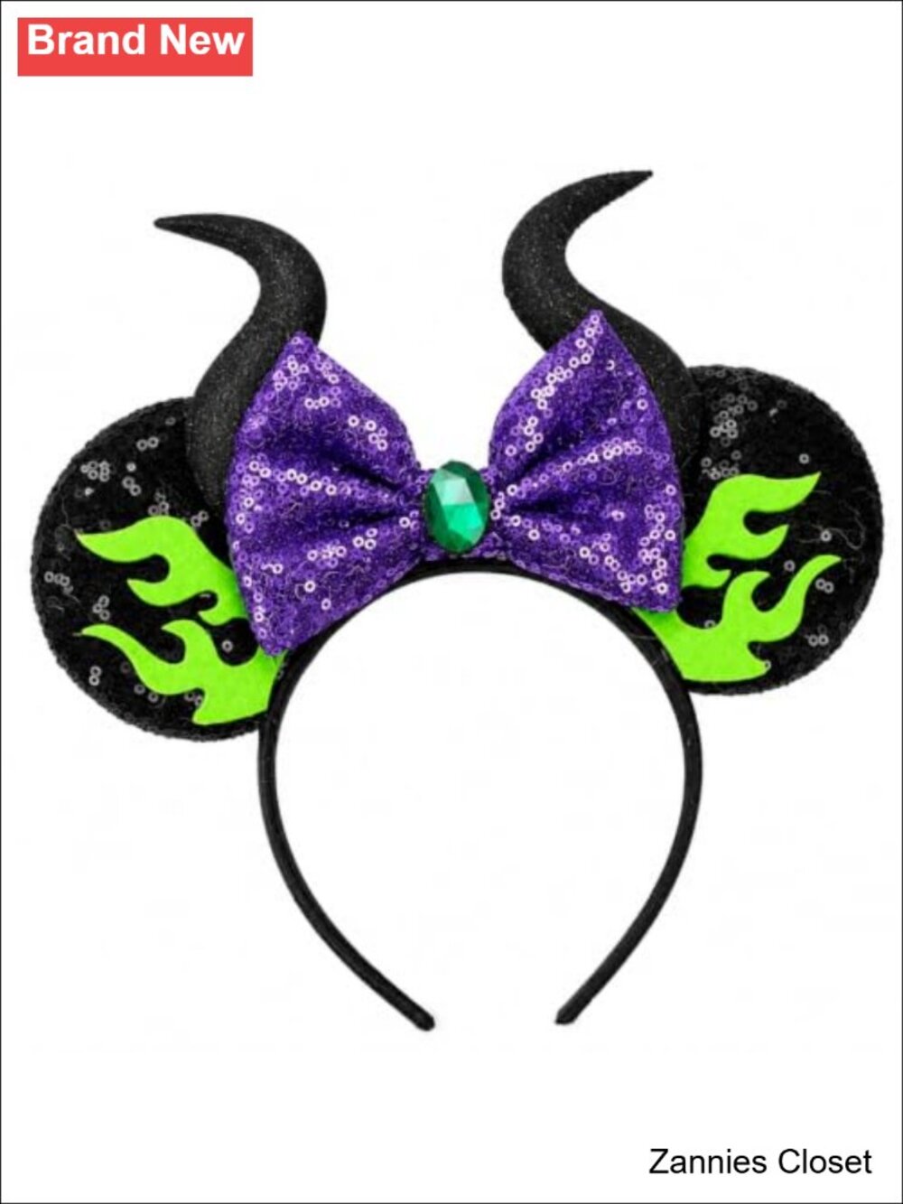 👻 Sequin Devil Horns Mouse Ears Headband Villain Cosplay Halloween